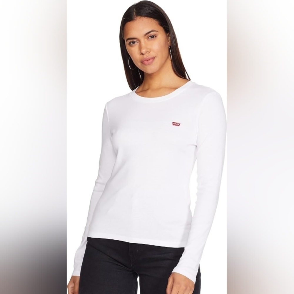 Levi's women's long sleeve white tee